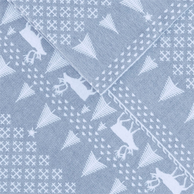 Woolrich Flannel Sheet Set in Blue Winter Frost King