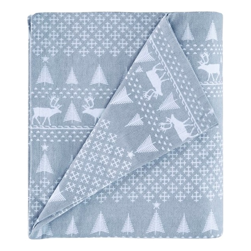 Woolrich Flannel Sheet Set in Blue Winter Frost King