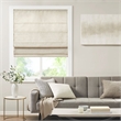 Madison Park Como Printed Faux Silk Room Cordless Roman Shade in Ivory 35x64
