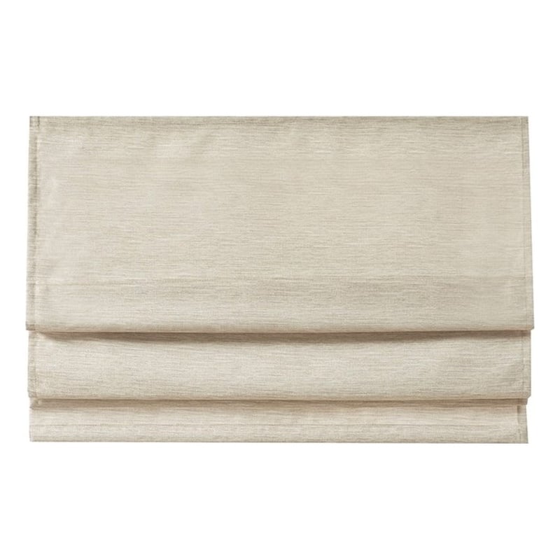Madison Park Como Printed Faux Silk Room Cordless Roman Shade in Ivory 31x64