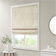 Madison Park Como Printed Faux Silk Room Cordless Roman Shade in Ivory 33x64