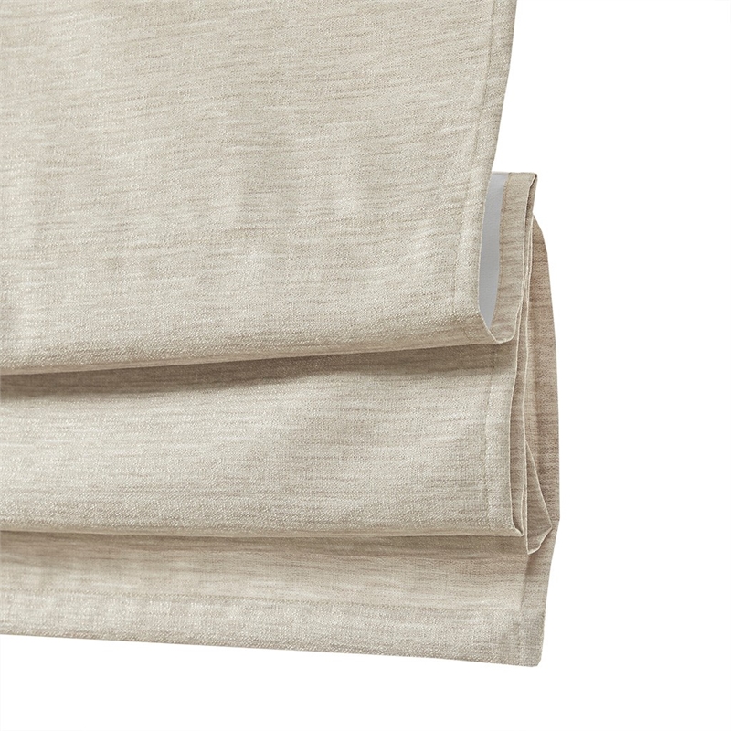 Madison Park Como Printed Faux Silk Room Cordless Roman Shade in Ivory 33x64