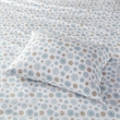 True North by Sleep Cozy Flannel Sheet Set in Tan/Blue Snowflakes King