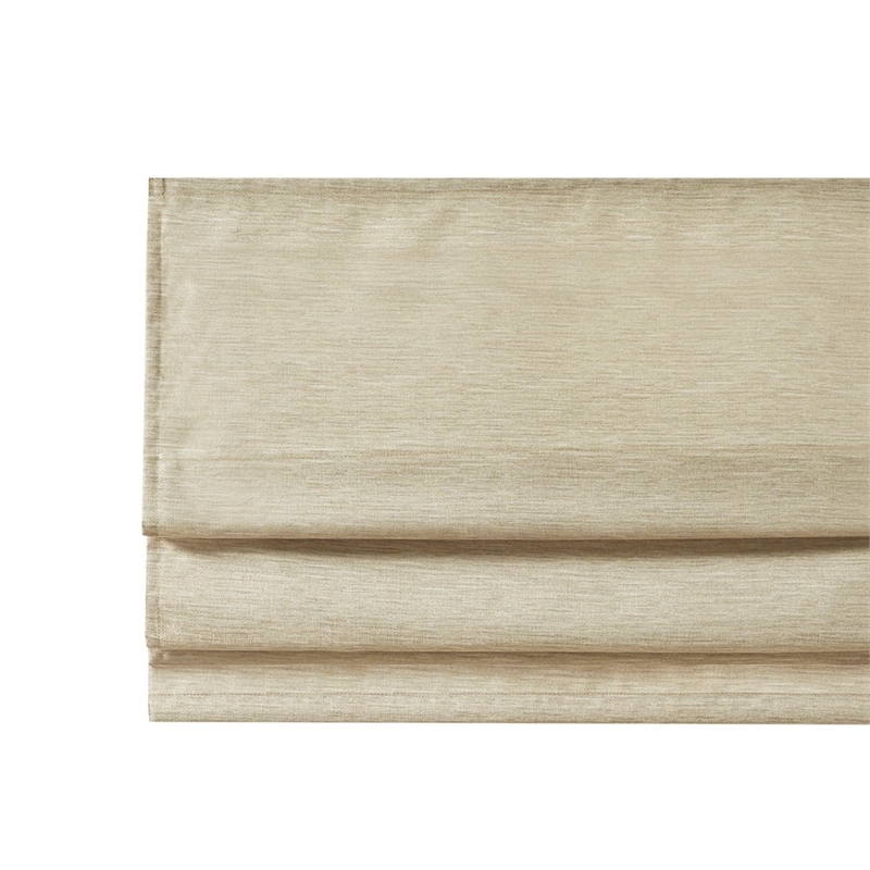 Madison Park Como Printed Faux Silk Room Cordless Roman Shade in Taupe 39x64