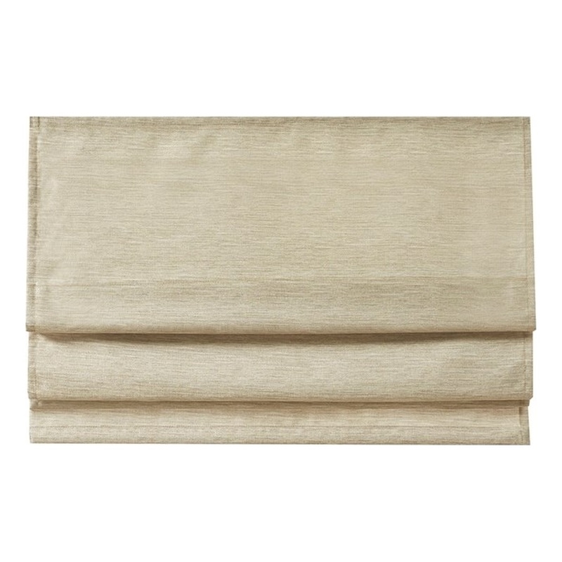 Madison Park Como Printed Faux Silk Room Cordless Roman Shade in Taupe 31x64