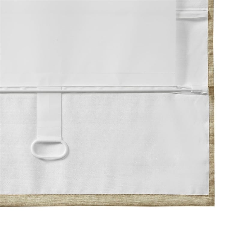 Madison Park Como Printed Faux Silk Room Cordless Roman Shade in Taupe 33x64