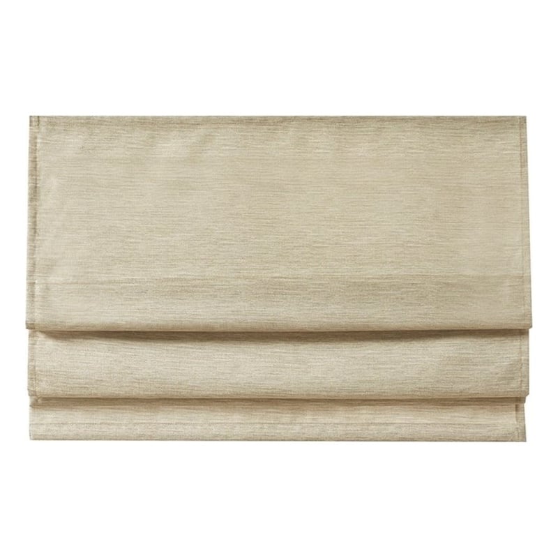 Madison Park Como Printed Faux Silk Room Cordless Roman Shade in Taupe 33x64