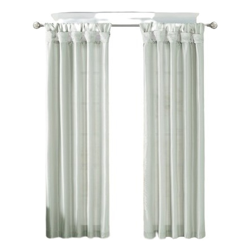 Madison Park Emilia Twist Tab Lined Window Curtain in Dusty Aqua 50x108