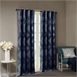 SunSmart Bentley Ogee Knitted Jacquard Total Blackout Panel in Navy