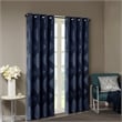 SunSmart Bentley Ogee Knitted Jacquard Total Blackout Panel in Navy