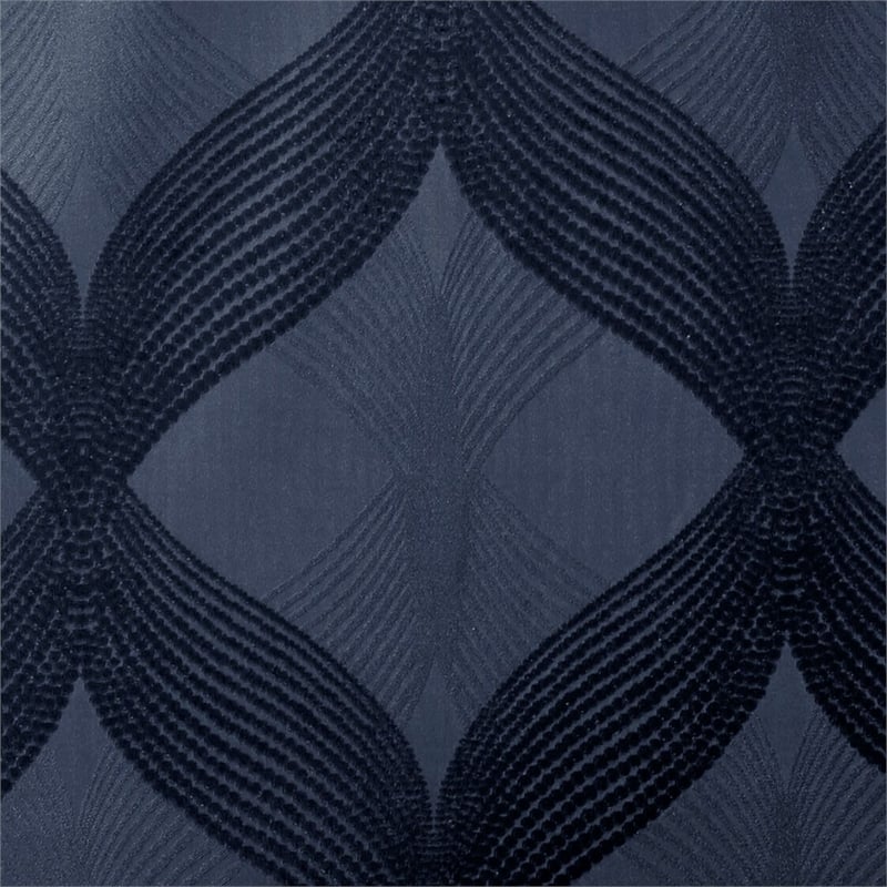 SunSmart Bentley Ogee Knitted Jacquard Total Blackout Panel in Navy