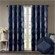 SunSmart Bentley Ogee Knitted Jacquard Total Blackout Panel in Navy