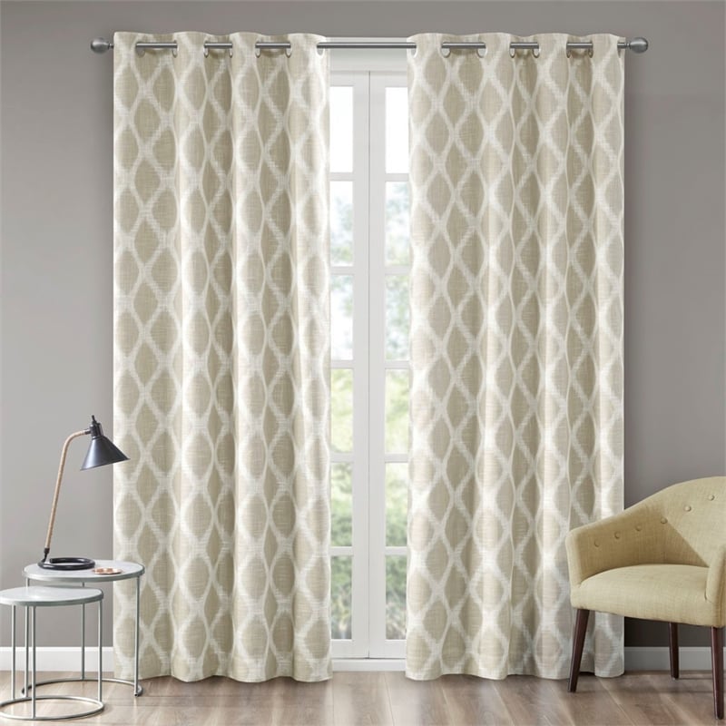SunSmart Blakesly Printed Ikat Blackout Panel in Taupe