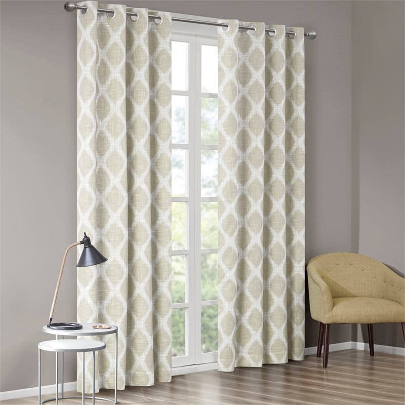 SunSmart Blakesly Printed Ikat Blackout Panel in Taupe