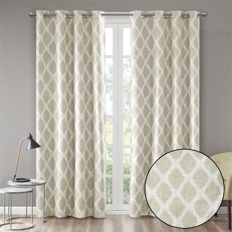 SunSmart Blakesly Printed Ikat Blackout Panel in Taupe