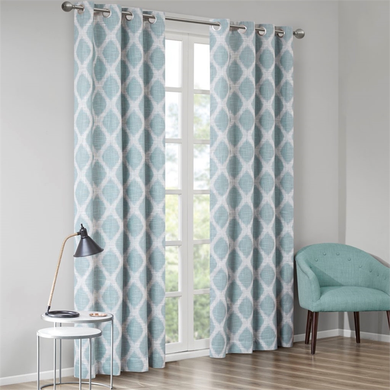 SunSmart Blakesly Printed Ikat Blackout Panel in Aqua