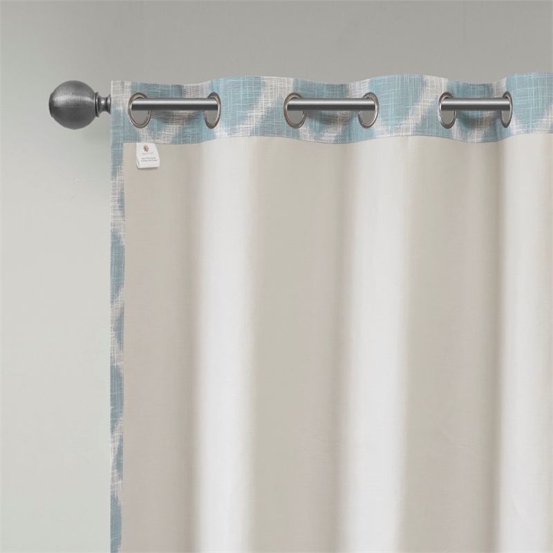 SunSmart Blakesly Printed Ikat Blackout Panel in Aqua