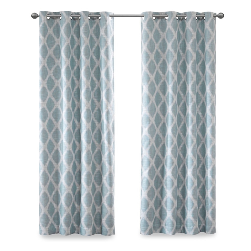 SunSmart Blakesly Printed Ikat Blackout Panel in Aqua