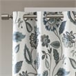 SunSmart Camille Jacquard Printed Room Darkening Panel in Aqua