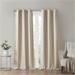 SunSmart Como Tonal Printed Faux Silk Total Blackout Window Panel Pair in Taupe