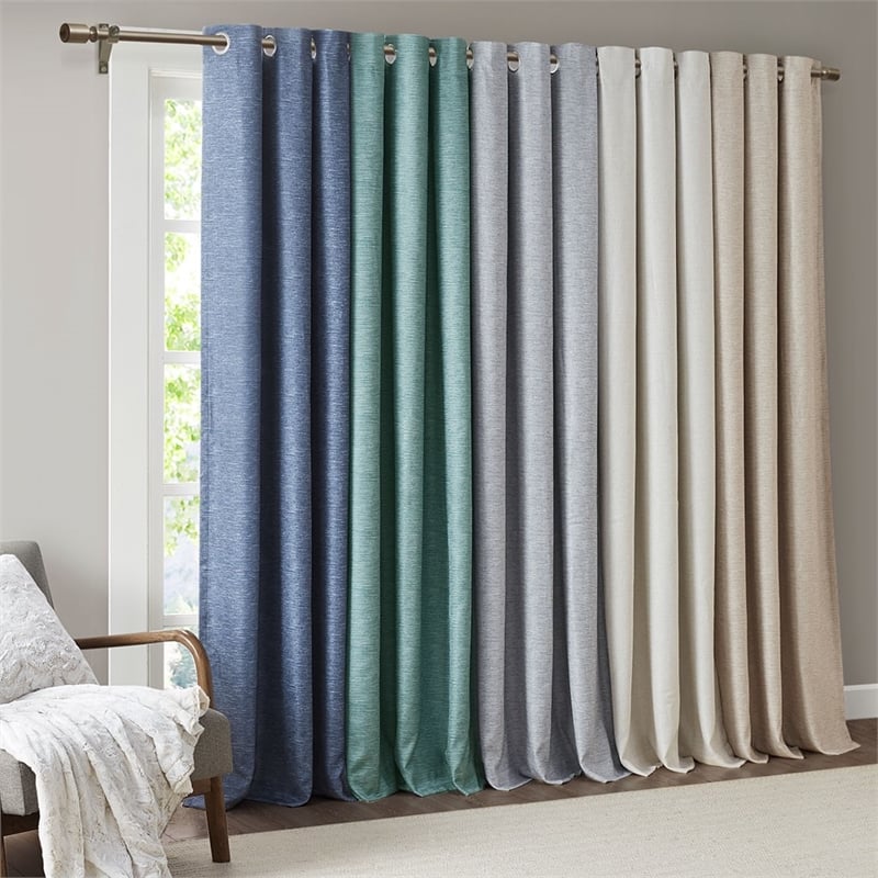 SunSmart Como Tonal Printed Faux Silk Total Blackout Window Panel Pair in Taupe