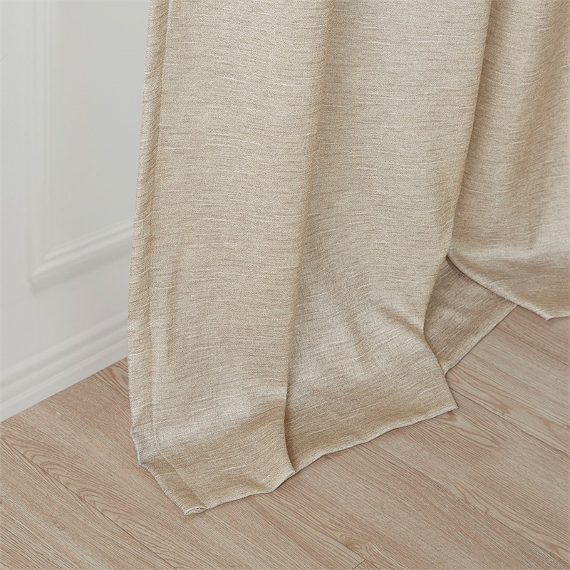 SunSmart Como Tonal Printed Faux Silk Total Blackout Window Panel Pair in Taupe