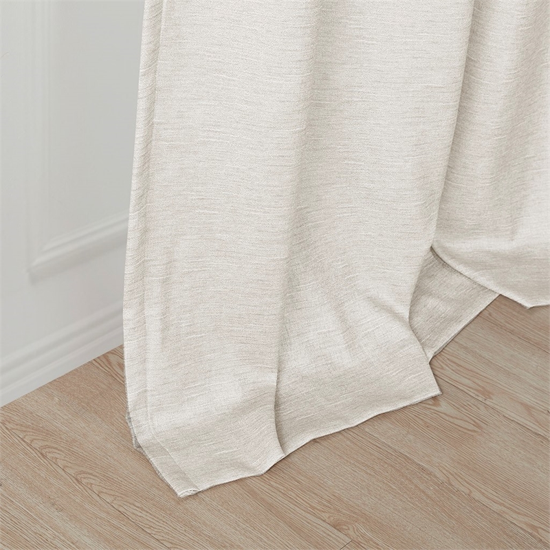 SunSmart Como Tonal Printed Faux Silk Total Blackout Window Panel Pair in Ivory