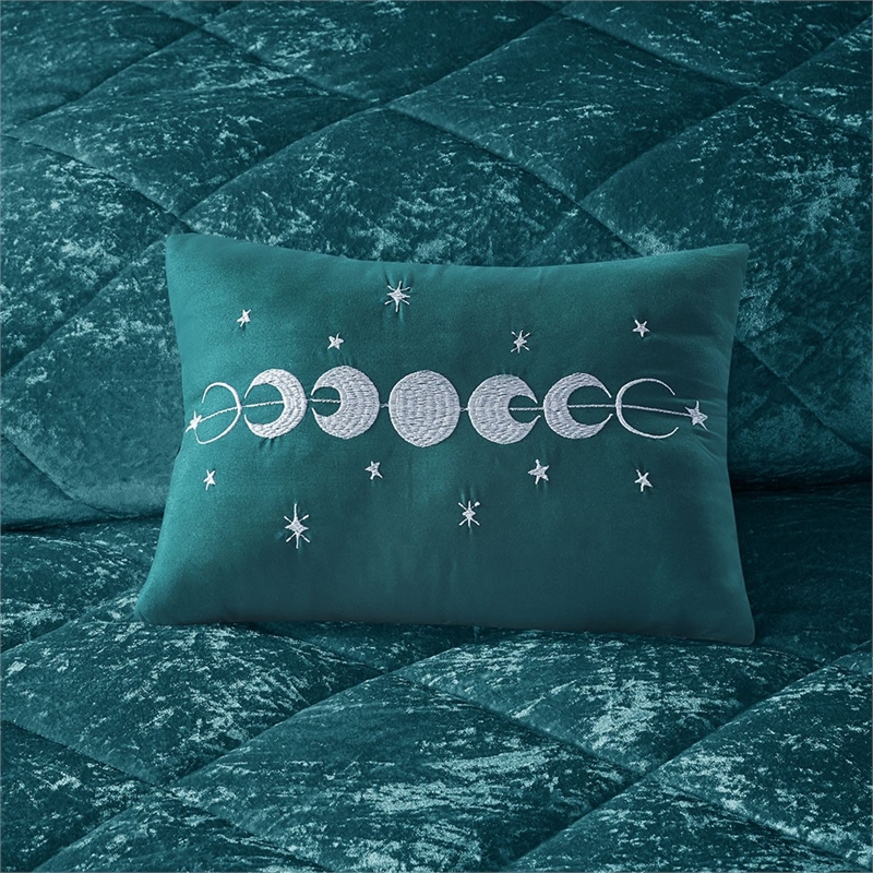 Intelligent Design Felicia Velvet Duvet Cover Full/Queen Sizes Set in Teal