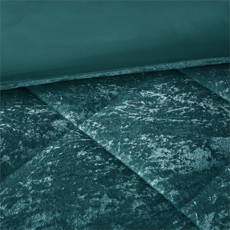 Intelligent Design Felicia Velvet Duvet Cover Full/Queen Sizes Set in Teal