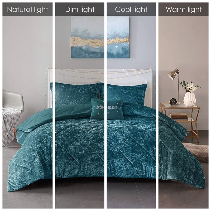 Intelligent Design Felicia Velvet Duvet Cover Full/Queen Sizes Set in Teal