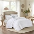 Madison Park Celeste 4-Piece Fabric Ruffle Quilt Set with Throw Pillow in White
