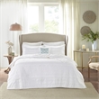 Madison Park Celeste 4-Piece Fabric Ruffle Quilt Set with Throw Pillow in White