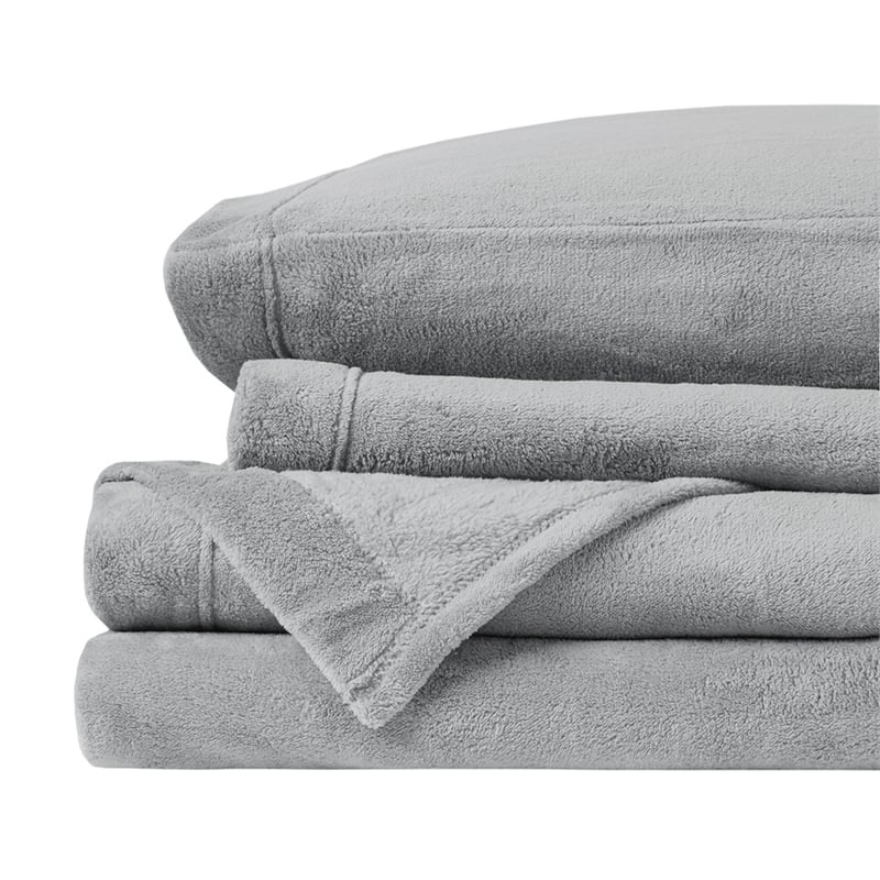 True North by Sleep Philosophy Soloft Plush Fabric Sheet Set in Gray