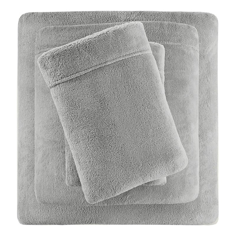 True North by Sleep Philosophy Soloft Plush Fabric Sheet Set in Gray