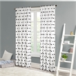 Intelligent Design Sophie Fabric Pom Pom Embellished Window Panel in Black