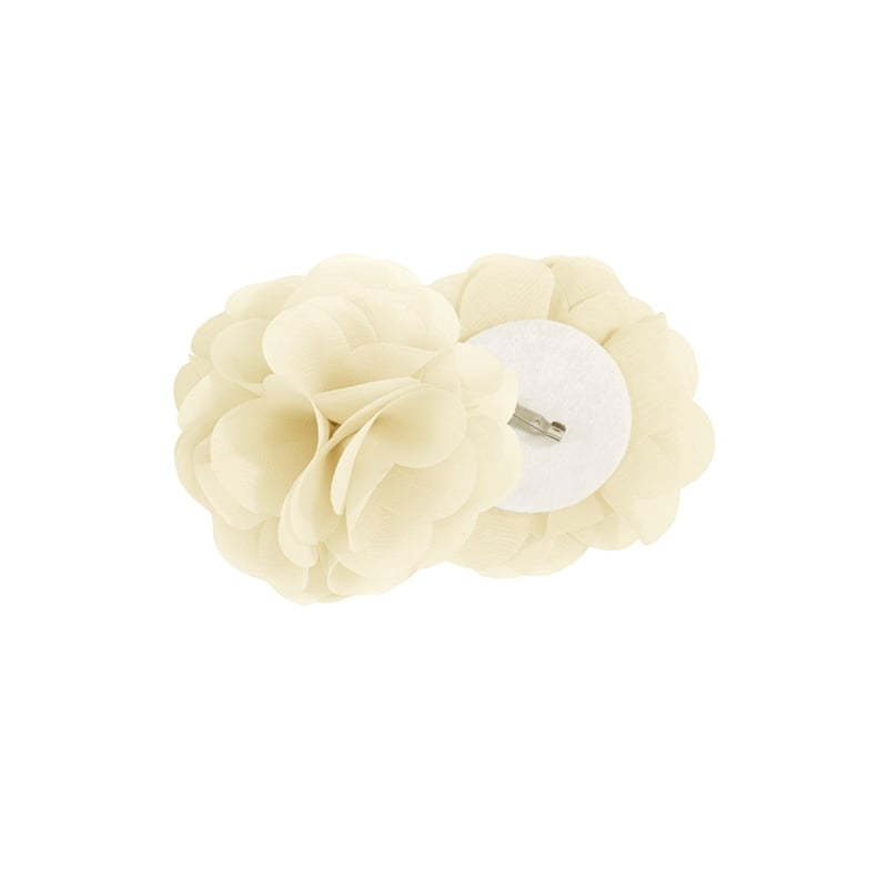 Madison Park Rosette Floral Embellished Cuff Tab Top Solid Window Panel in Beige