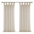 Madison Park Rosette Floral Embellished Cuff Tab Top Solid Window Panel in Beige