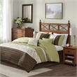 Madison Park Serene 7-Piece Fabric Embroidered Comforter Set - Green