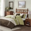Madison Park Serene 7-Piece Fabric Embroidered Comforter Set in Green