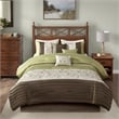 Madison Park Serene 7-Piece Fabric Embroidered Comforter Set in Green
