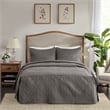 Madison Park Quebec 3-Piece Fabric Fitted Bedspread Set in Charcoal