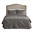 Madison Park Quebec 3-Piece Fabric Fitted Bedspread Set in Charcoal