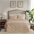 Madison Park Quebec 3-Piece Fabric Fitted Bedspread Set in Khaki