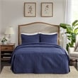 Madison Park Quebec 3-Piece Fabric Fitted Bedspread Set in Navy