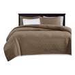 Madison Park Quebec Transitional Fabric Reversible Quilt Set in Mocha Brown
