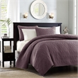 Madison Park Quebec Transitional Fabric Reversible Quilt Set in Purple