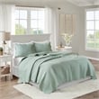 Madison Park Tuscany 3-Piece Cotton Scalloped Edge Quilt Set in Seafoam