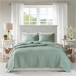 Madison Park Tuscany 3-Piece Cotton Scalloped Edge Quilt Set in Seafoam
