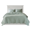 Madison Park Tuscany 3-Piece Cotton Scalloped Edge Quilt Set in Seafoam