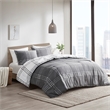 Intelligent Design Pike Fabric Plaid Reversible Comforter Set in White/Gray